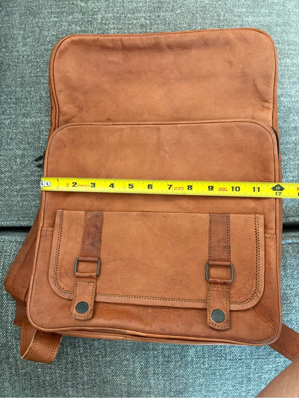 Genuine Leather Messenger Backpack
